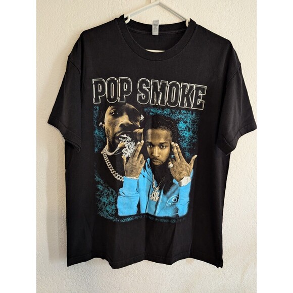 Pop Smoke Rap Tee Size Large RIP hip Hop NYC Drill - Picture 1 of 3